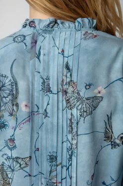 Zadig & Voltaire Talixia Diamanté Blouse Glacier -Modern Fashion Shop WWSH00564 GLACIER 4