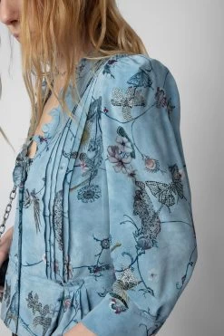 Zadig & Voltaire Talixia Diamanté Blouse Glacier -Modern Fashion Shop WWSH00564 GLACIER 6