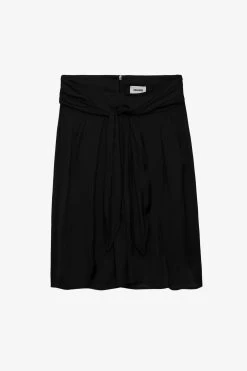 Zadig & Voltaire Joji Satin Skirt Black -Modern Fashion Shop WWSK00368 NOIR