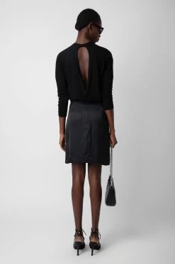 Zadig & Voltaire Joji Satin Skirt Black -Modern Fashion Shop WWSK00368 NOIR 6