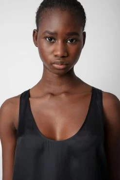 Zadig & Voltaire Carys Satin Top Black -Modern Fashion Shop WWTO00221 NOIR 4