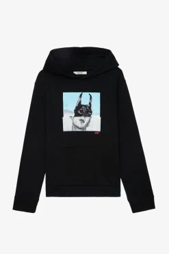 Zadig & Voltaire Sancho Photoprint Sweatshirt Black -Modern Fashion Shop jmss00239 noir