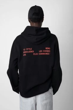 Zadig & Voltaire Sancho Photoprint Sweatshirt Black -Modern Fashion Shop jmss00239 noir 5