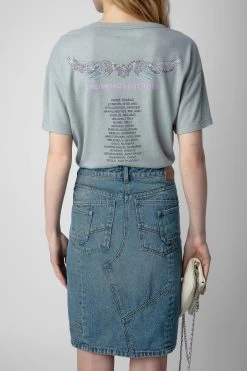 Zadig & Voltaire Marta Concert Diamanté T-shirt Oyster -Modern Fashion Shop jwts01645 oyster 5