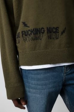 Zadig & Voltaire Marko Sweater Used Kaki -Modern Fashion Shop kmsw00695 used kaki 3