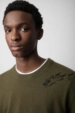 Zadig & Voltaire Marko Sweater Used Kaki -Modern Fashion Shop kmsw00695 used kaki 5