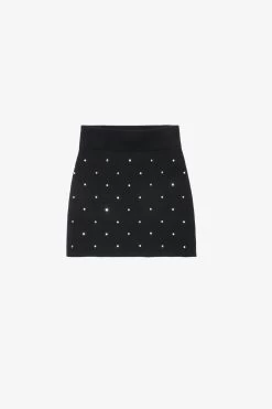 Zadig & Voltaire Mitty Diamanté Skirt Black -Modern Fashion Shop kwsk00011 noir 1