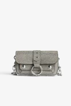Zadig & Voltaire Kate Sparkle Wallet Bag Silver