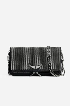 Zadig & Voltaire Rock Dotted Swiss Clutch Black