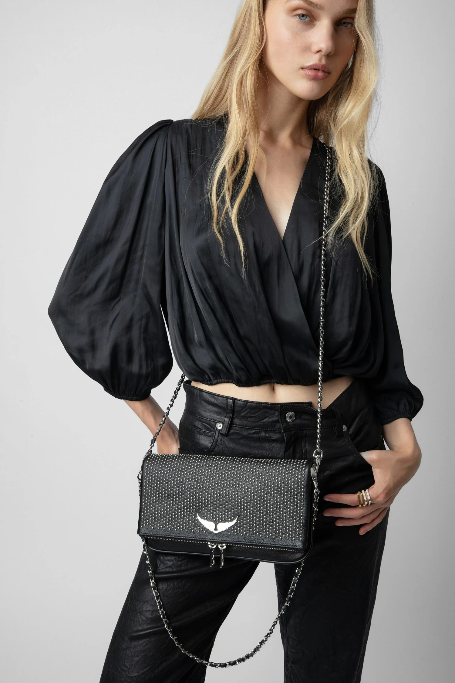 Zadig & Voltaire Rock Dotted Swiss Clutch Black 7 Zadig & Voltaire Rock Dotted Swiss Clutch Black - Image 5