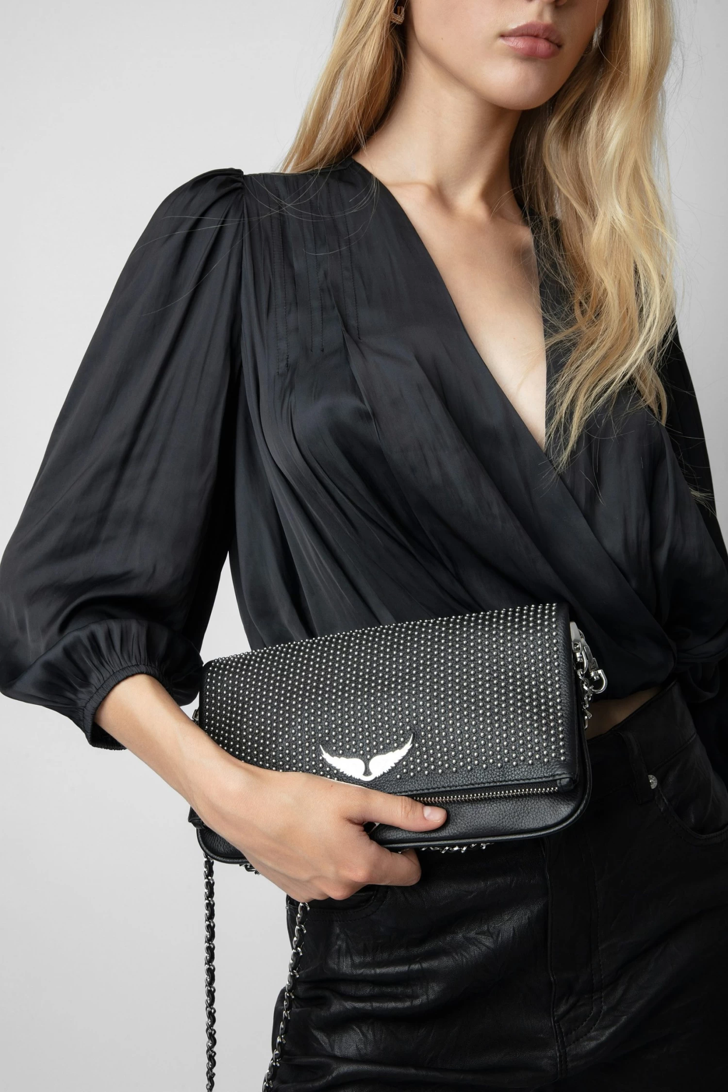 Zadig & Voltaire Rock Dotted Swiss Clutch Black 8 Zadig & Voltaire Rock Dotted Swiss Clutch Black - Image 6