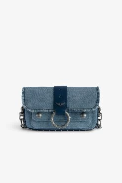 Zadig & Voltaire Kate Wallet Denim Glitter Bag Storm