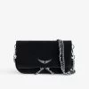 Zadig & Voltaire Rock Nano Suede Clutch Black -Modern Fashion Shop lwba02473 noir new