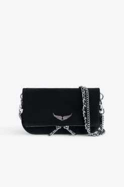 Zadig & Voltaire Rock Nano Suede Clutch Black