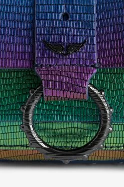 Zadig & Voltaire Kate Wallet Embossed Metallic Bag Rainbow -Modern Fashion Shop lwba02475 rainbow 2
