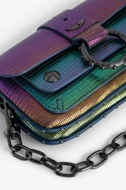 Zadig & Voltaire Kate Wallet Embossed Metallic Bag Rainbow -Modern Fashion Shop lwba02475 rainbow 4