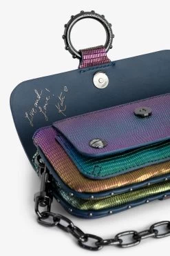 Zadig & Voltaire Kate Wallet Embossed Metallic Bag Rainbow -Modern Fashion Shop lwba02475 rainbow 5