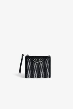 Zadig & Voltaire ZV Fold Dotted Swiss Coin Purse Black