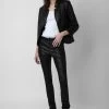 Zadig & Voltaire Phlame Crinkled Leather Pants Black -Modern Fashion Shop pwgcu1402f noir 2 2