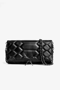 Zadig & Voltaire Rock Mat XL Scale Clutch Black