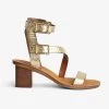 Zadig & Voltaire Cecilia Crinkled Caprese Sandals Gold -Modern Fashion Shop swct00775 gold