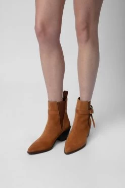 Zadig & Voltaire Tyler Suede Ankle Boots Heritage -Modern Fashion Shop swct00844 heritage 7