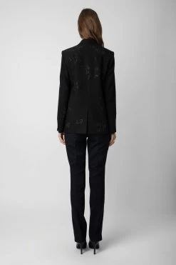 Zadig & Voltaire Vanille Diamanté Blazer Black -Modern Fashion Shop wwbl00818 noir 5