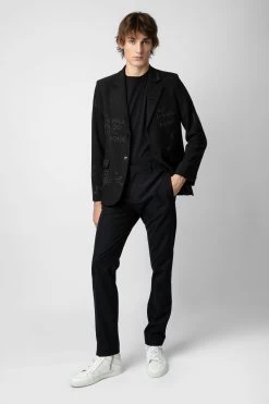 Zadig & Voltaire Vanille Diamanté Blazer Black -Modern Fashion Shop wwbl00818 noir 8