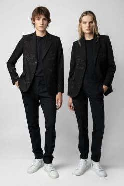 Zadig & Voltaire Vanille Diamanté Blazer Black