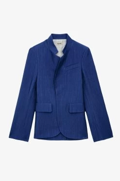 Zadig & Voltaire Very Linen Blazer Deep Sea -Modern Fashion Shop wwbl00848 deep sea copie