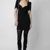 Zadig & Voltaire Roxelle Diamanté Dress Black -Modern Fashion Shop wwdr01289 noir 12