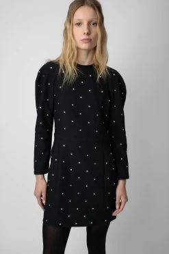 Zadig & Voltaire Racia Diamanté Dress Black -Modern Fashion Shop wwdr01290 noir 12 1