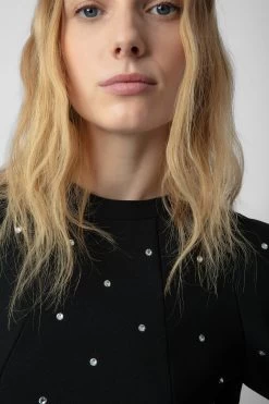 Zadig & Voltaire Racia Diamanté Dress Black -Modern Fashion Shop wwdr01290 noir 14 1