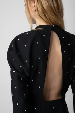 Zadig & Voltaire Racia Diamanté Dress Black -Modern Fashion Shop wwdr01290 noir 15 1