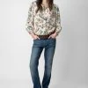 Zadig & Voltaire Tadeo Diamanté Silk Blouse Vanille -Modern Fashion Shop wwsh00563 vanille 3