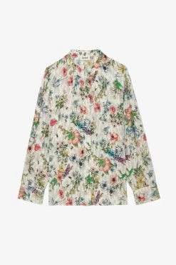 Zadig & Voltaire Tadeo Diamanté Silk Blouse Vanille -Modern Fashion Shop wwsh00563 vanille copie