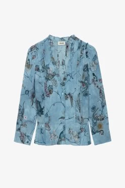 Zadig & Voltaire Talixia Diamanté Blouse Glacier -Modern Fashion Shop wwsh00564 glacier